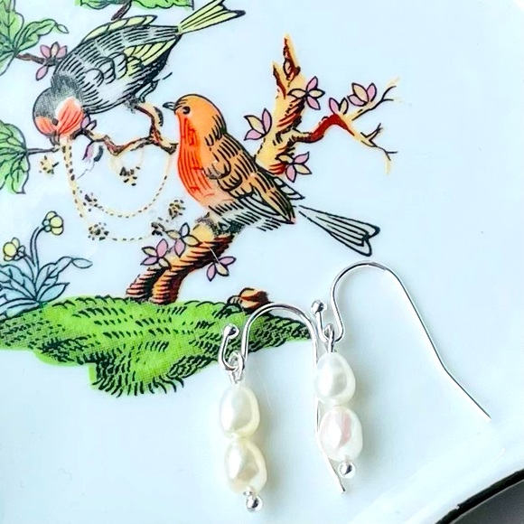 🔥sterling silver & freshwater pearl earrings jewelry gift boho beach casual - Picture 10 of 10